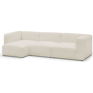 Canapé d'angle à gauche modulable 4 places en tissu bouclette - MODULO