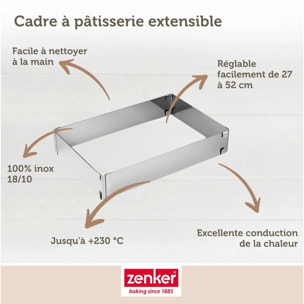 Ensemble de 2 Cadres à gâteau réglable 27 à 52 cm Zenker Smart Pastry