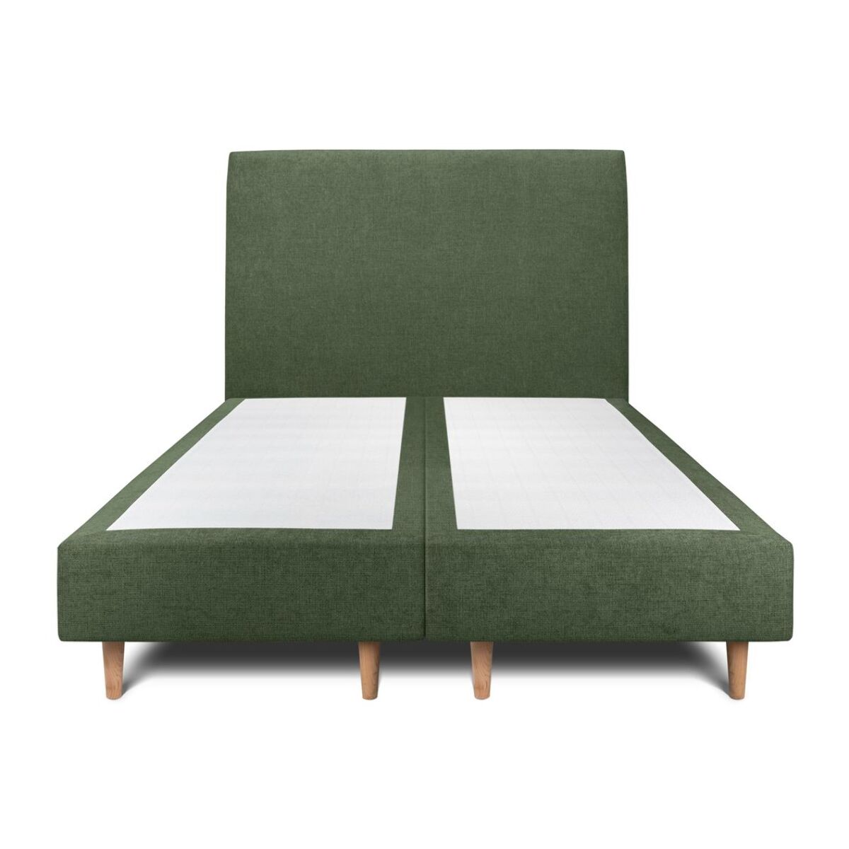 Lit avec tête de lit tapissée tissu et sommier tapissier Ep20