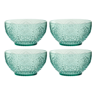 J-Line Boite 4 Bols Plastque Bleu Aqua