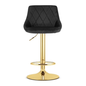 Sgabello da bar girevole Kast in velluto nero e oro