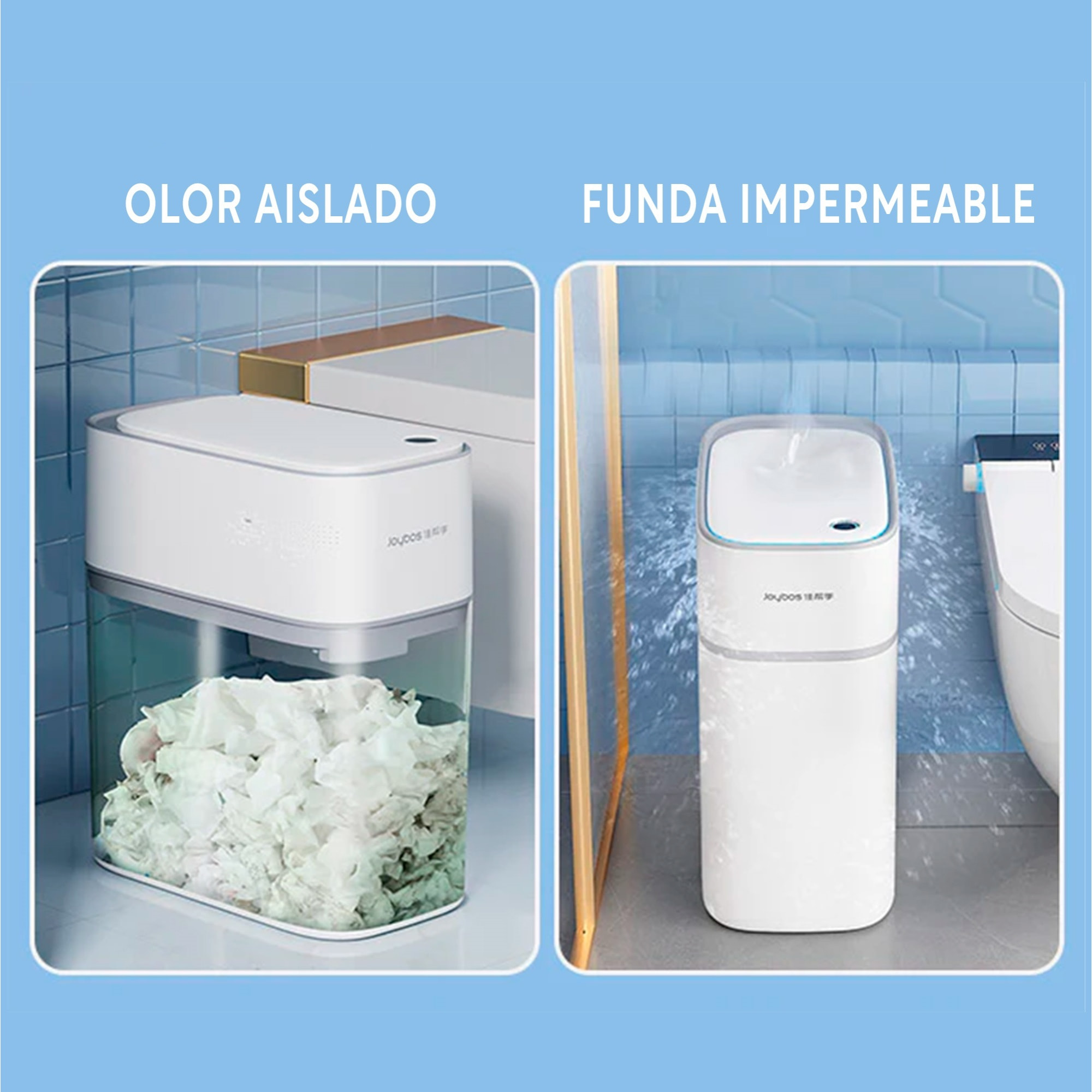 Papelera cubo de basura 15 l con sensor de movimiento inteligente sin contacto - incluye 20 bolsas de basura