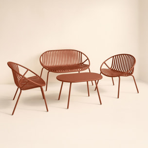 Salon de jardin en polypropylène brique 4 places CALYPSO