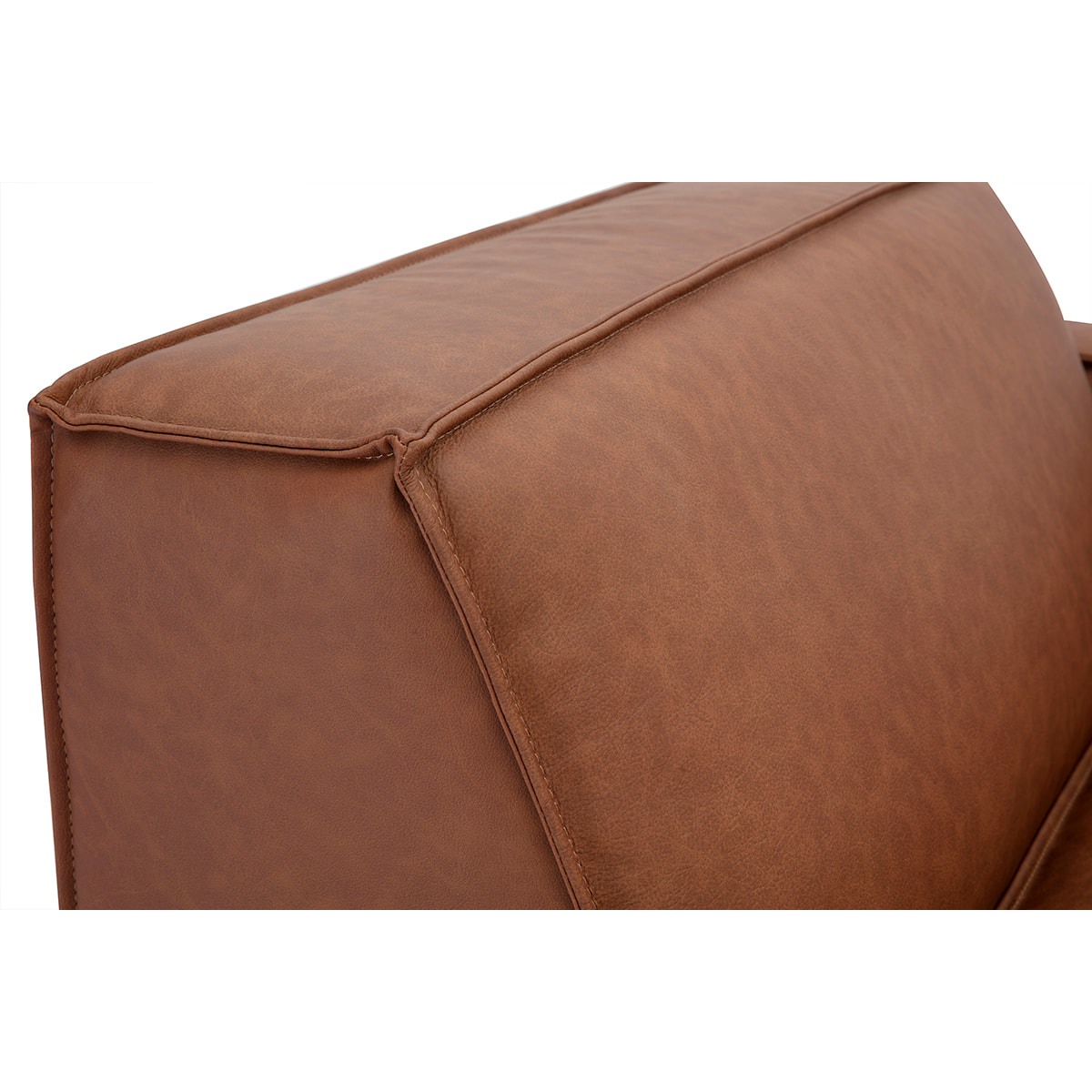 Module d'angle droit pour canapé en cuir marron SPLIT