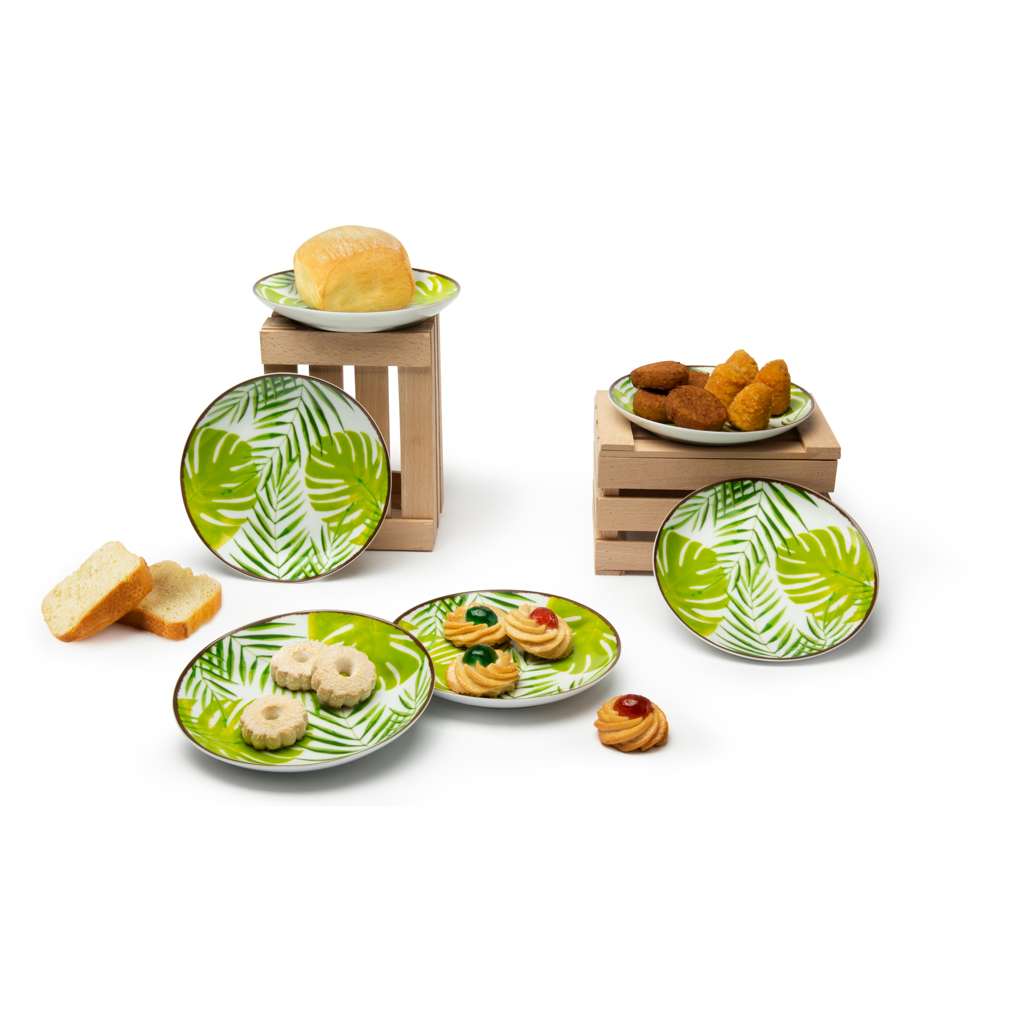 Set de 6 assiettes apéritif en porcelaine Excelsa – Foliage, Multicolore