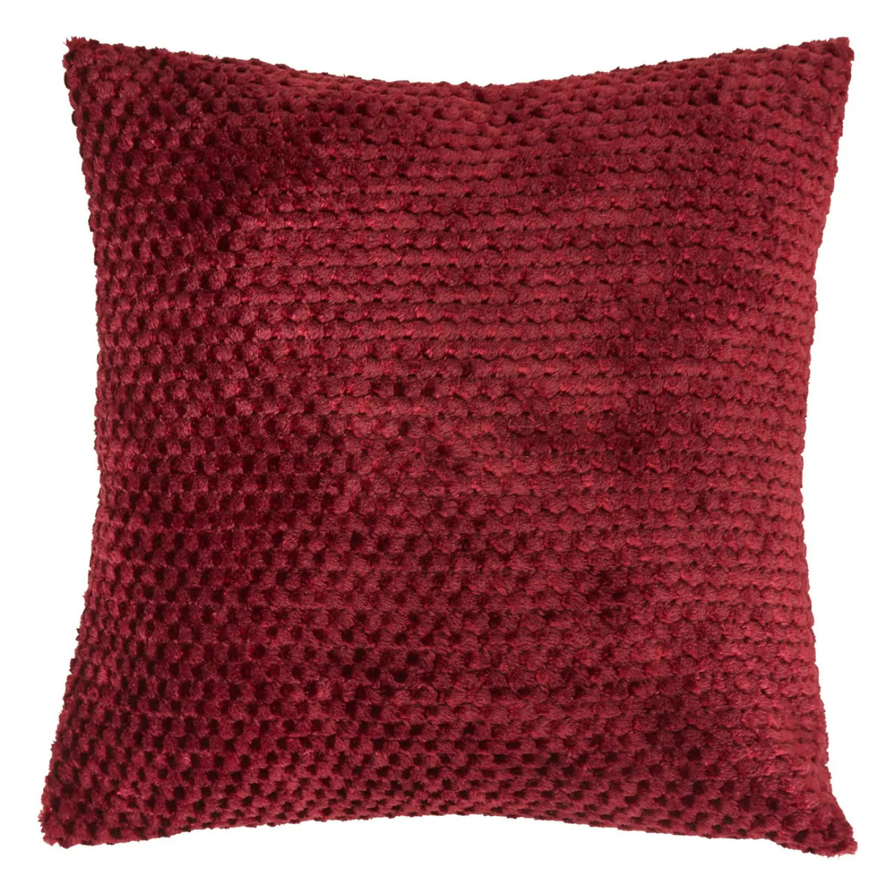 Coussin Lyno rouge grenat 40x40cm