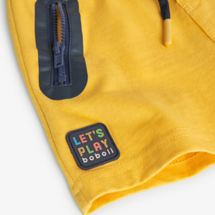 Bermudas para niÃ±o en algodÃ³n estampado de color amarillo