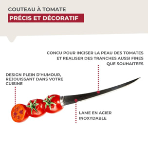 Couteau à tomates lame crantée 11 cm Fackelmann