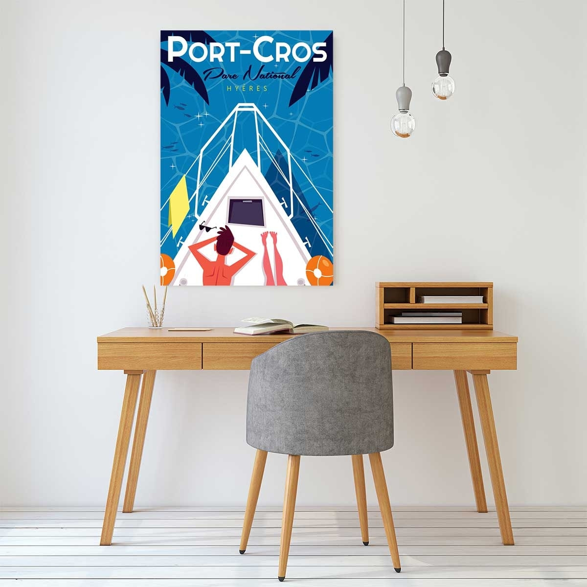 Tableau bronzette à port cros Tableau alu Dibond