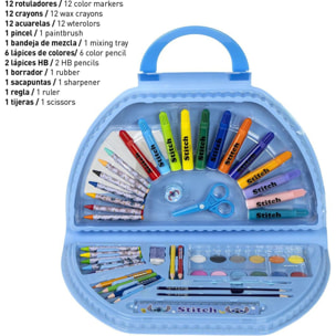 Set Papelería Coloreable 50 Piezas Stitch