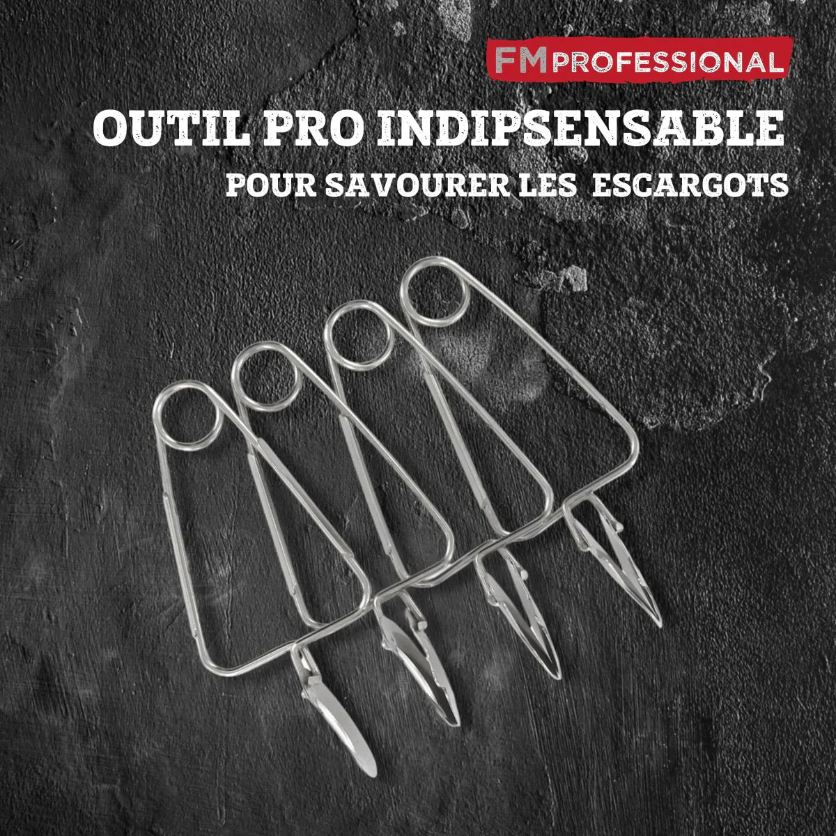 Lot de 4 pinces à escargot FM Professional
