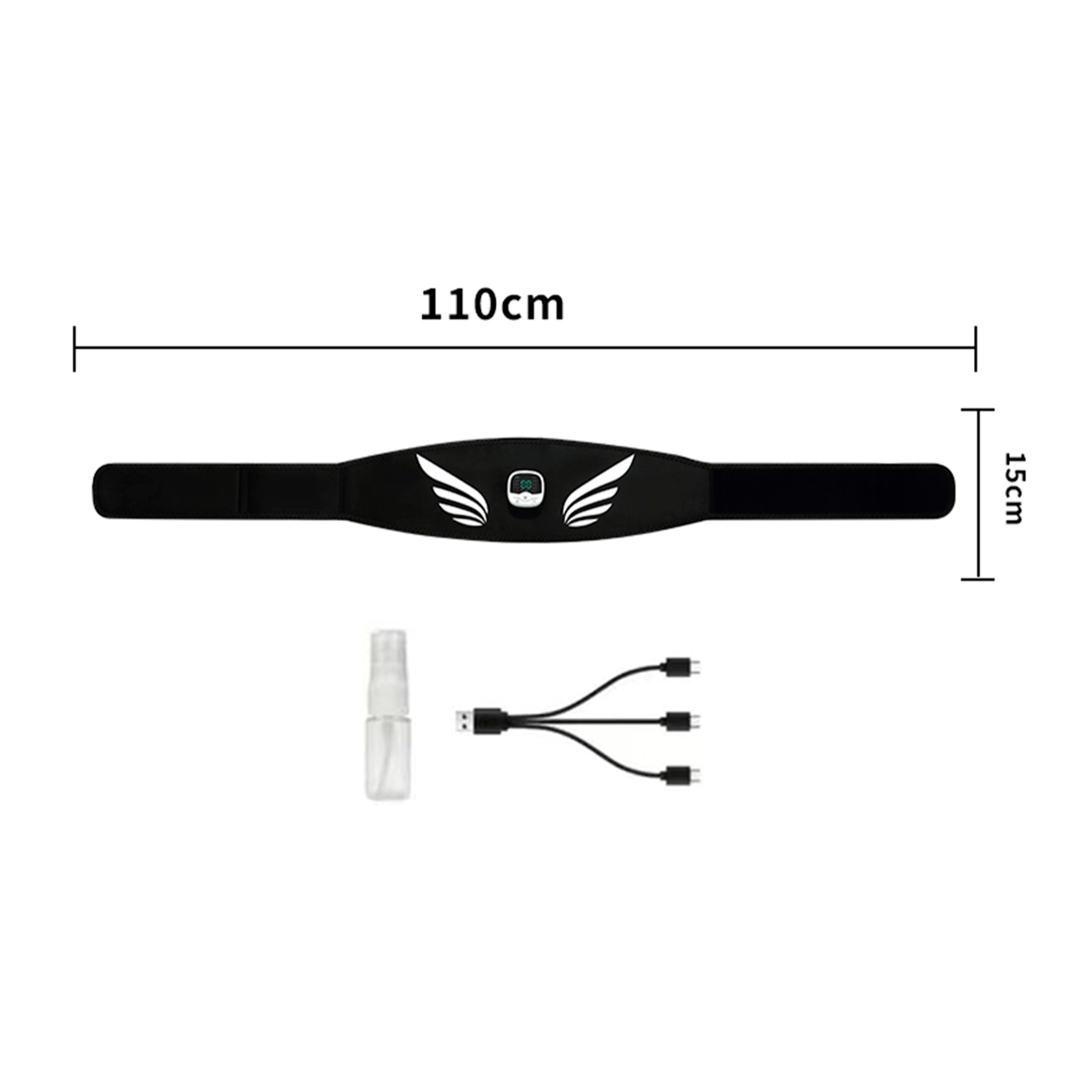 Elettrostimolatore muscolare per vita e addome AS-1. Massaggiatore stimolante con batteria ricaricabile e 10 modalità d'uso con 30 intensità.
