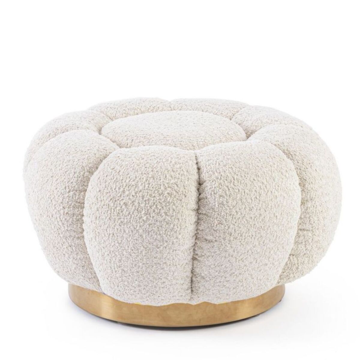 Pouf FLOREL in tessuto effetto bouclé naturale