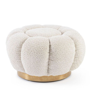 Pouf FLOREL in tessuto effetto bouclé naturale