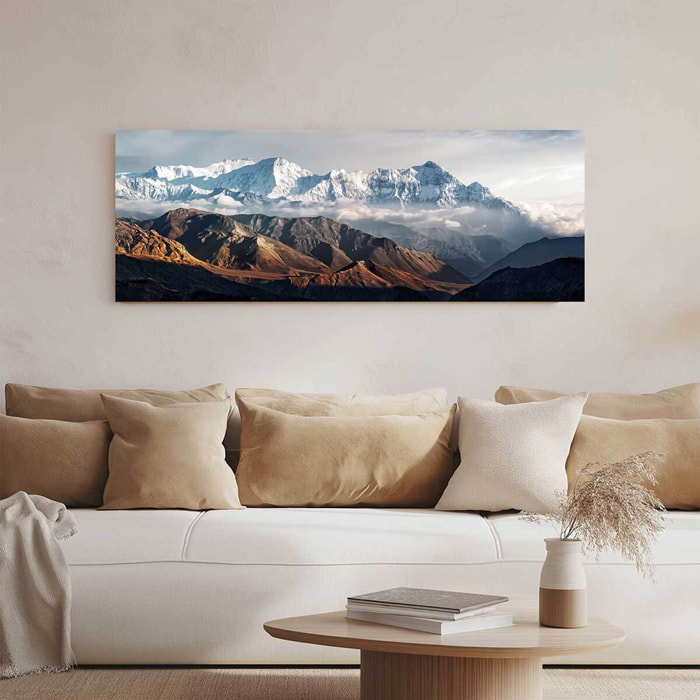 Tableau panoramique chaîne himalayenne montagnes géantes Toile imprimée