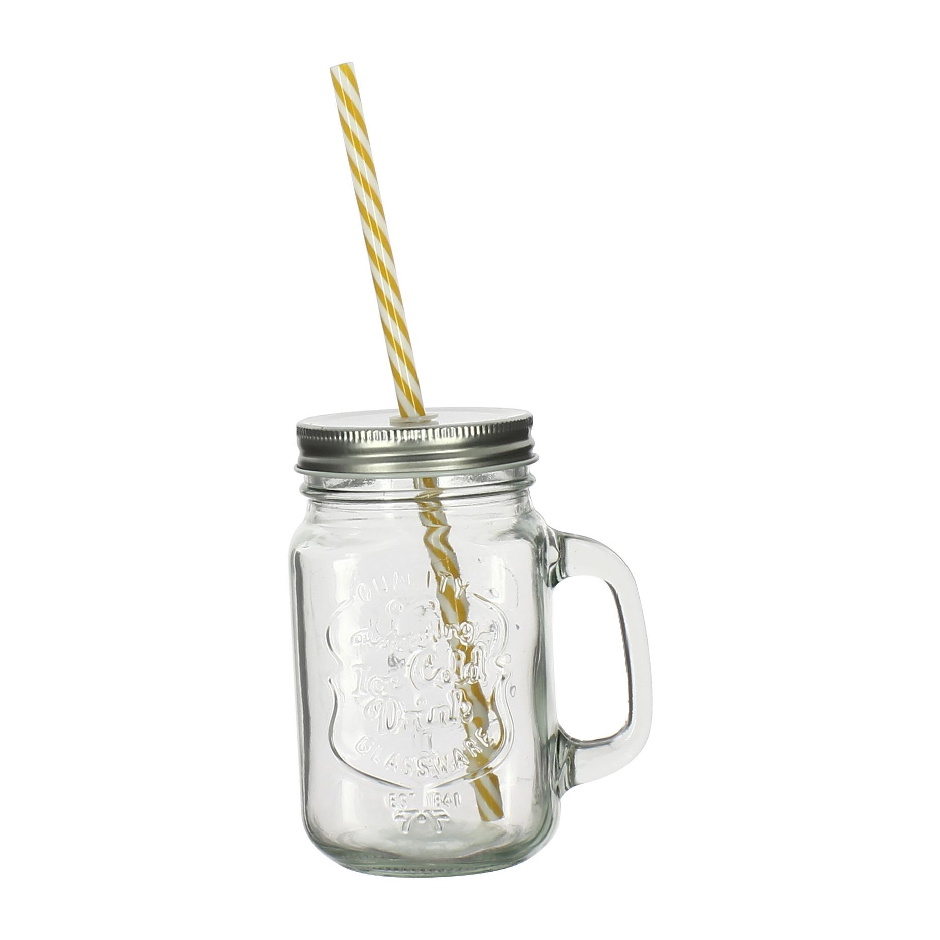 Mug en verre avec paille réutilisable 450ml