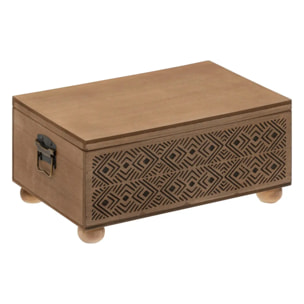 Lot de 2 malles "Exotic Panama" L41/51cm caramel