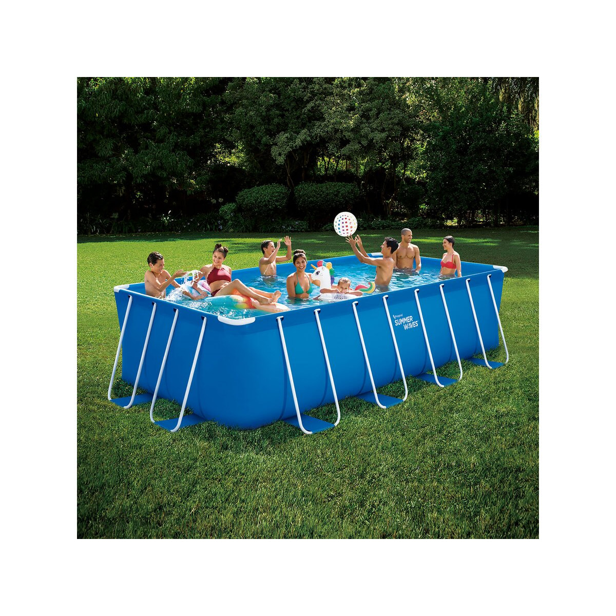 Piscine tubulaire rectangulaire TICO 1 - 4.88 x 2.44 x 1.22 m - Filtration à sable 4.5 m3/h