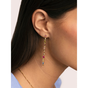 Pendientes Long Iris Colors Baño Oro