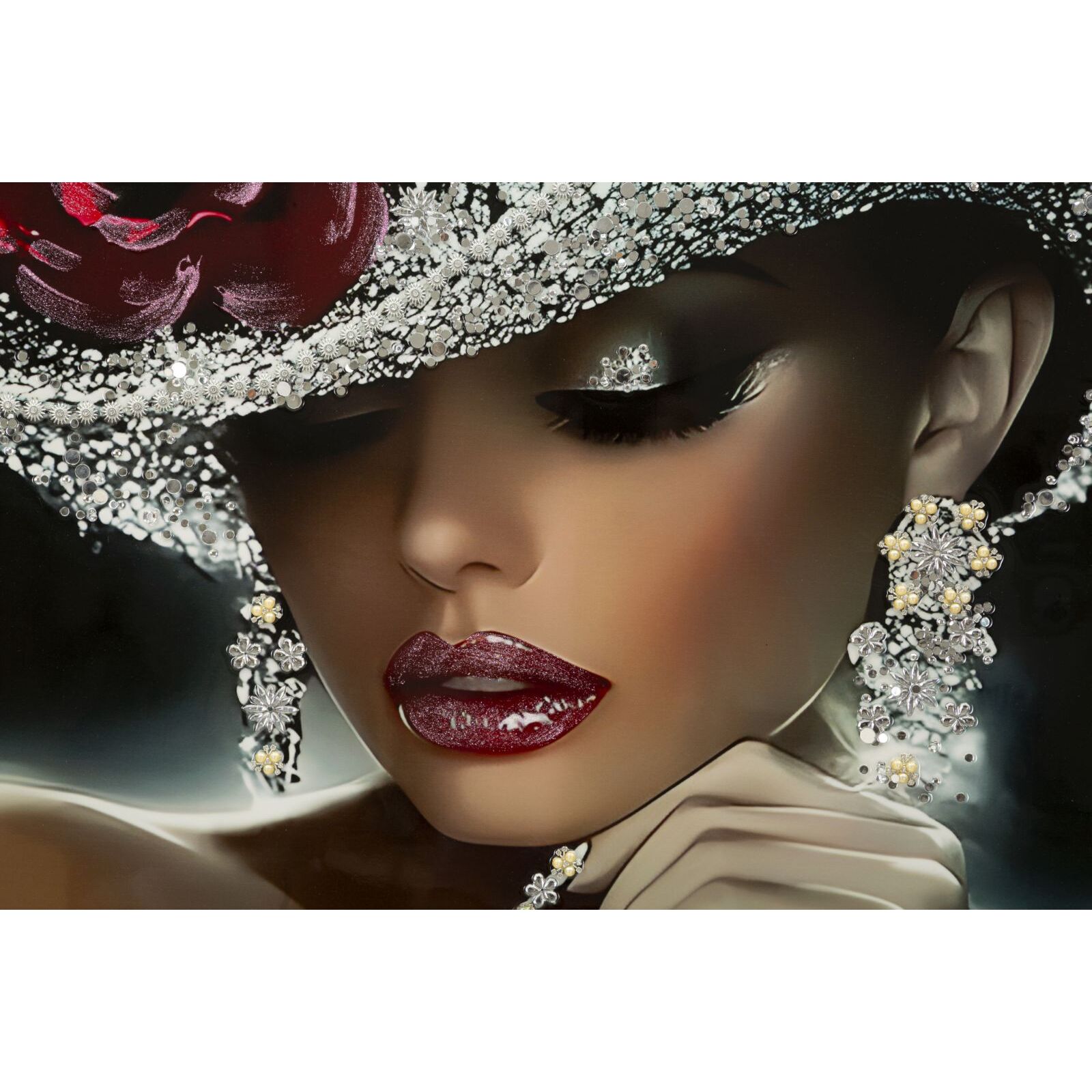 STAMPA DIPINTA SU TELA LACCATA ORLEANS -B- CM 102X4,5X152