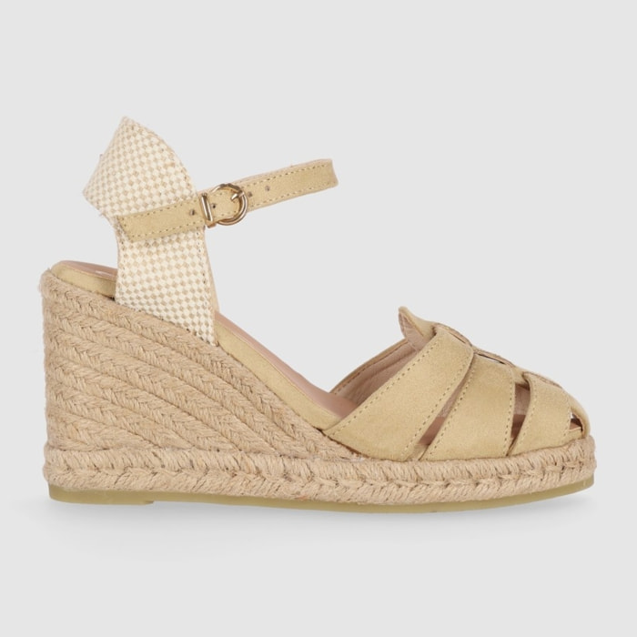 Sandalias de Tejido - Arena - Tacón: 8 cm