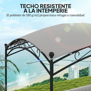 Cenador para Jardín 3x2 m Pérgola de Jardín Gazebo con Cúpula Elegante y Estructura Metálica Impermeable Carpa para Exterior Terraza Patio Gris
