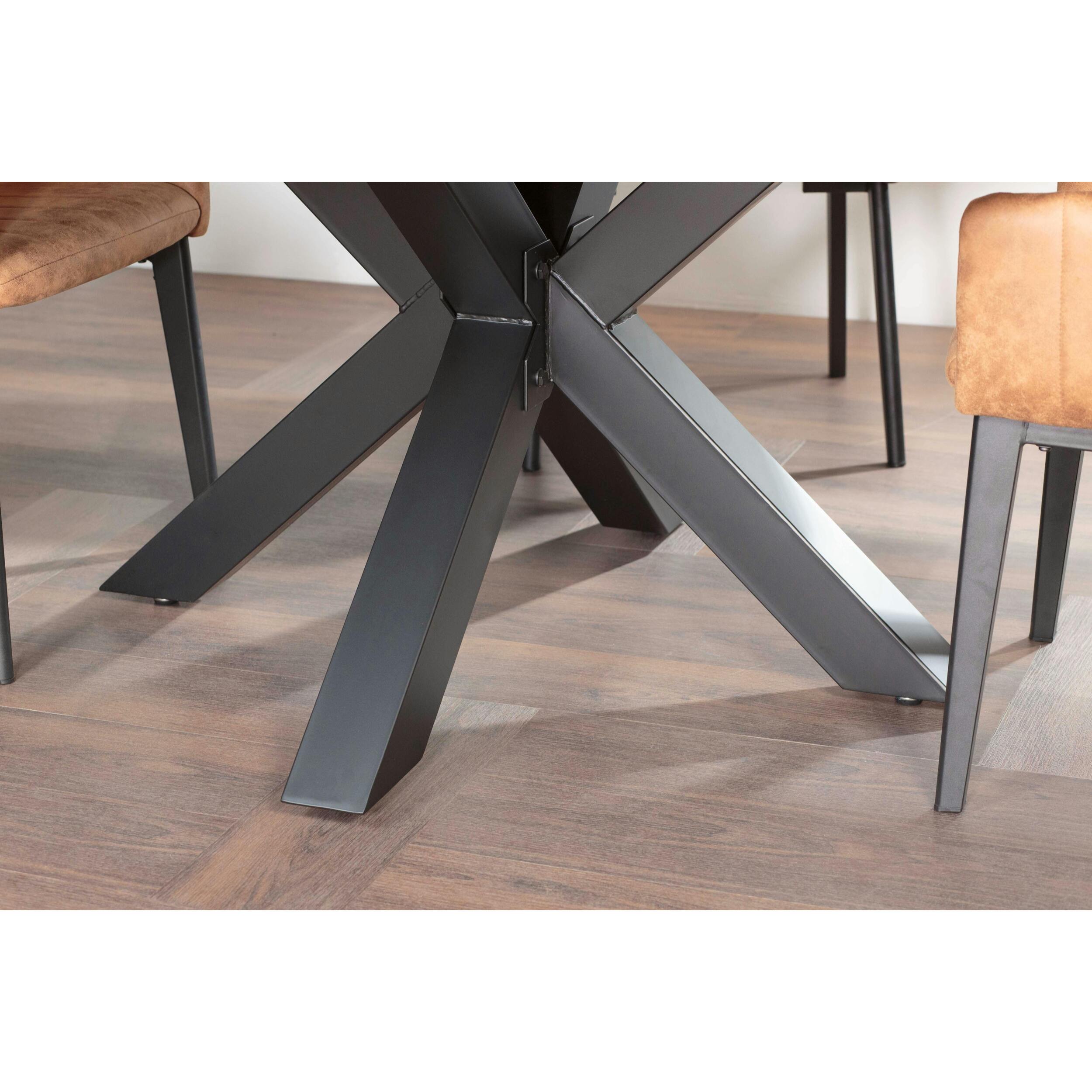 Table à manger carrée 150 cm pied central OKA