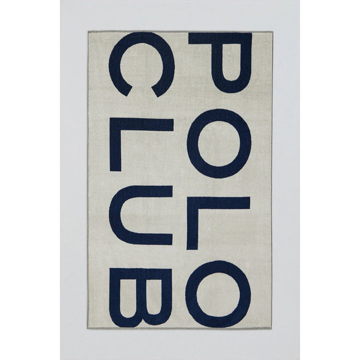 Telo in spugna beige Antibes con logotipo