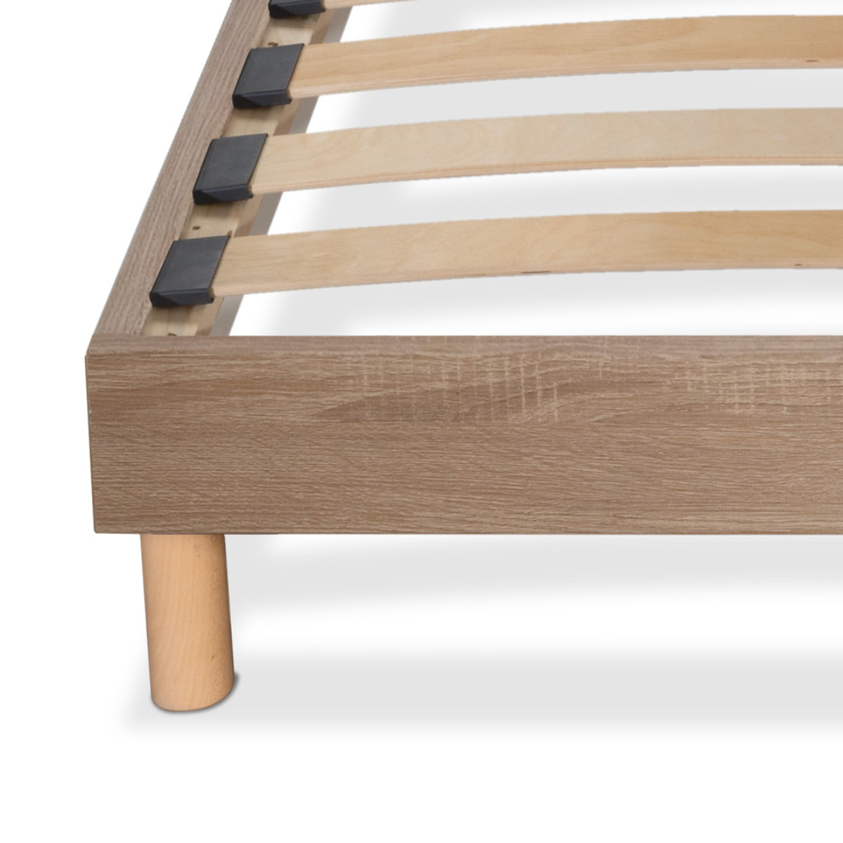 Sommier Monolattes Blandice, Bois Naturel, En Kit, Lattes Bois Massif, Aération Naturelle