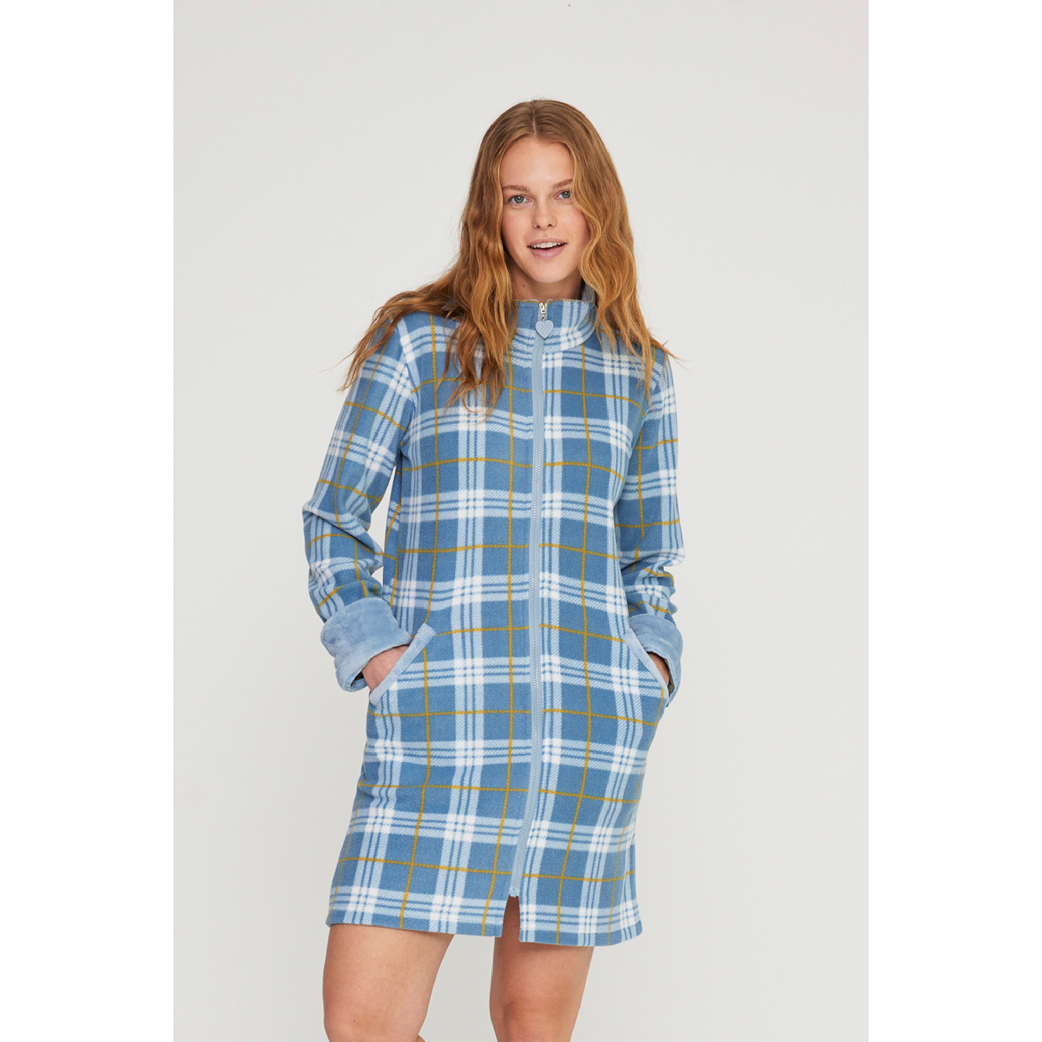 Vestaglia donna yuppie in pile con zip Noidinotte