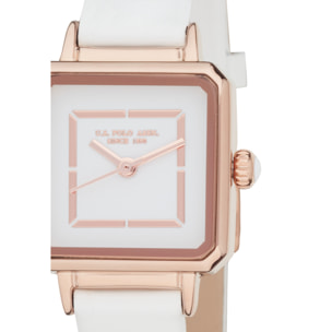 Orologio U.S. Polo Assn. in pelle bianca