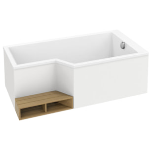 Pack baignoire bain douche 160 x 90  Neo version droite + tablier en angle
