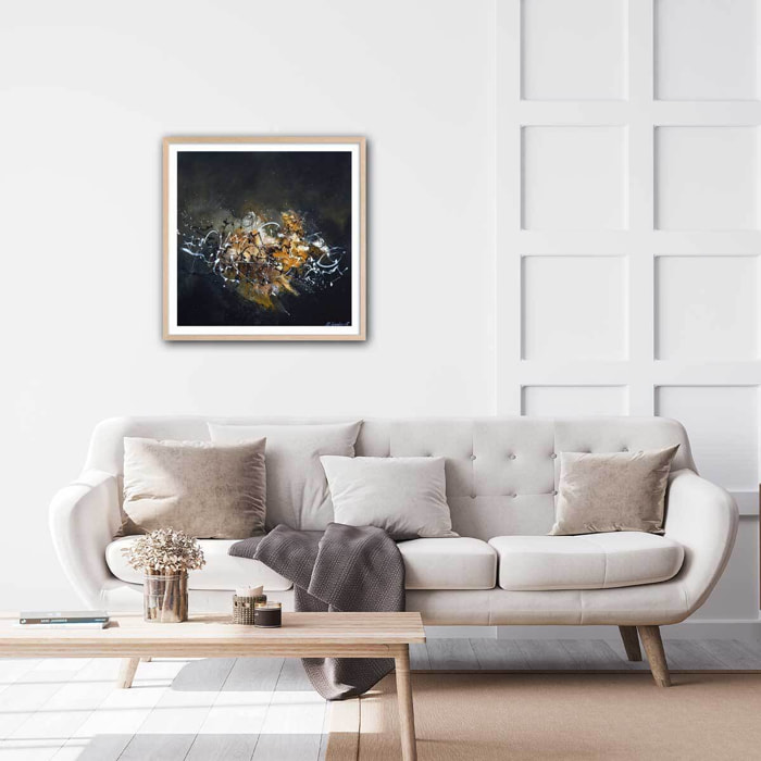 Affiche  signature dorée Affiche + cadre en bois - Chêne