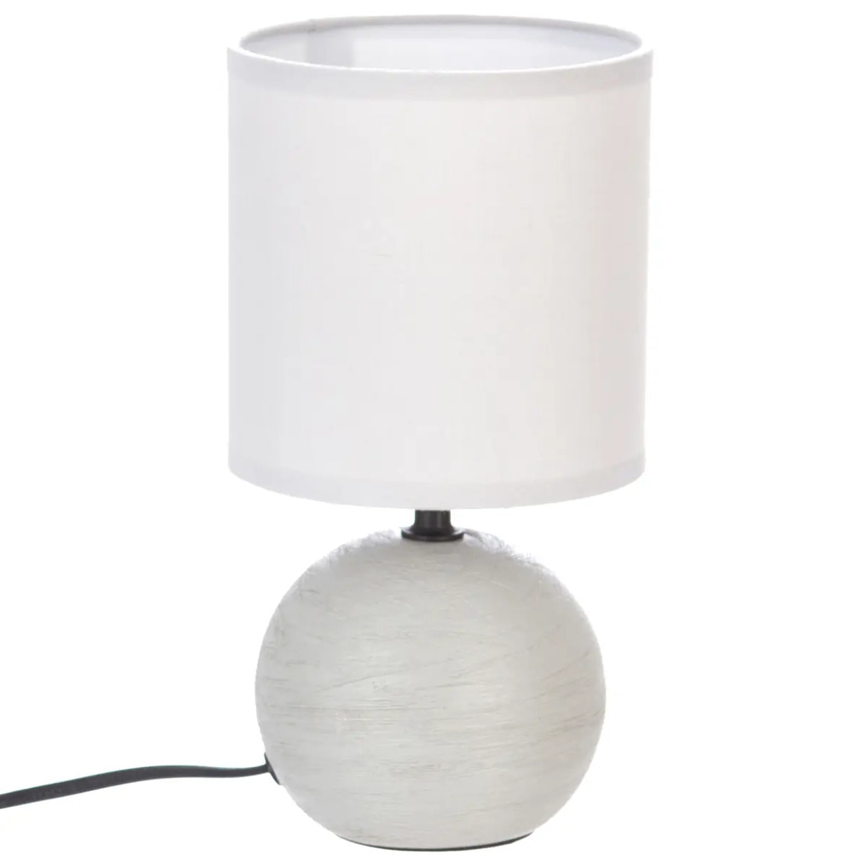 Lampe céramique "Timéo" gris souris strié H25cm