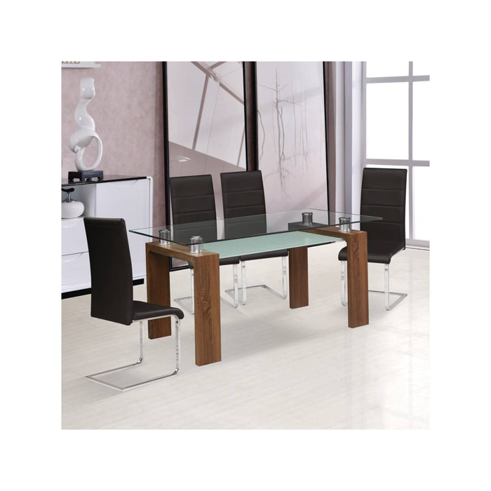 Table repas "Eva" - 150 x 80 x 75 cm - Marron