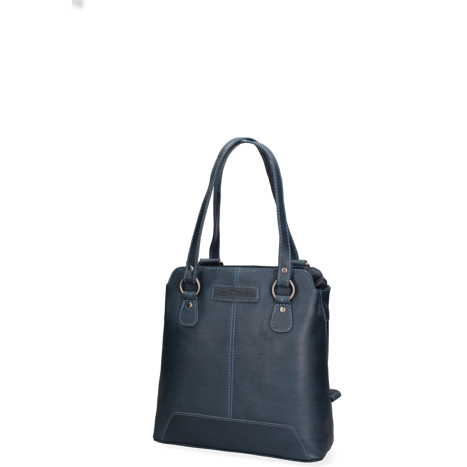 Borsa a spalla convertibile in zaino da uomo In Vera pelle Made in Italy 19x27x11 cm