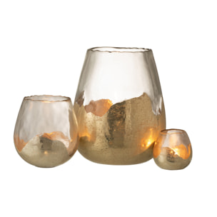 J-Line photophore Zoe Rond - verre - or - large