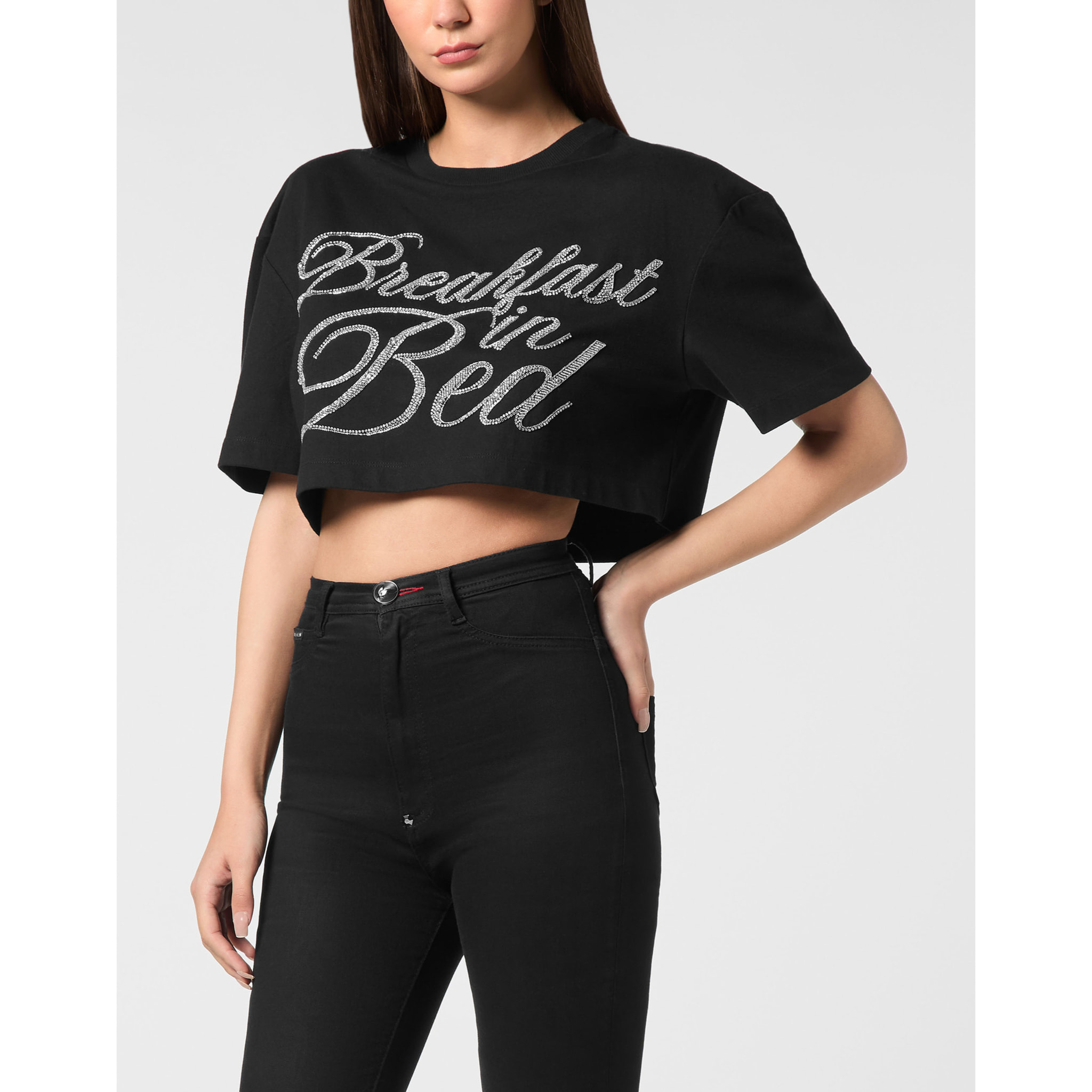 PHILIPP PLEIN T-Shirt Round Neck Ls CRYSTAL