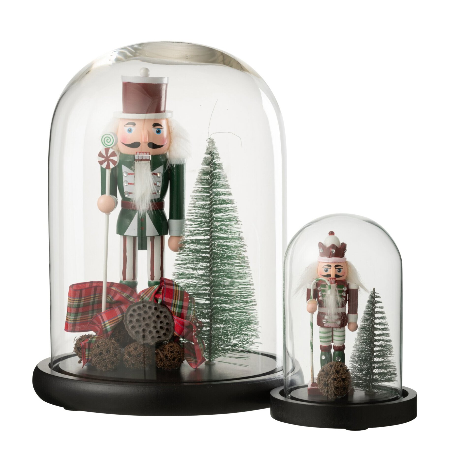 J-Line Cloche décorative Casse-Noisette - verre - rouge/vert foncé - large