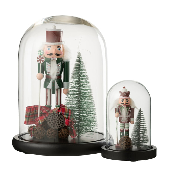 J-Line Cloche décorative Casse-Noisette - verre - rouge/vert foncé - large