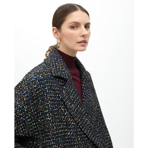 Giacca tweed fili multicolore