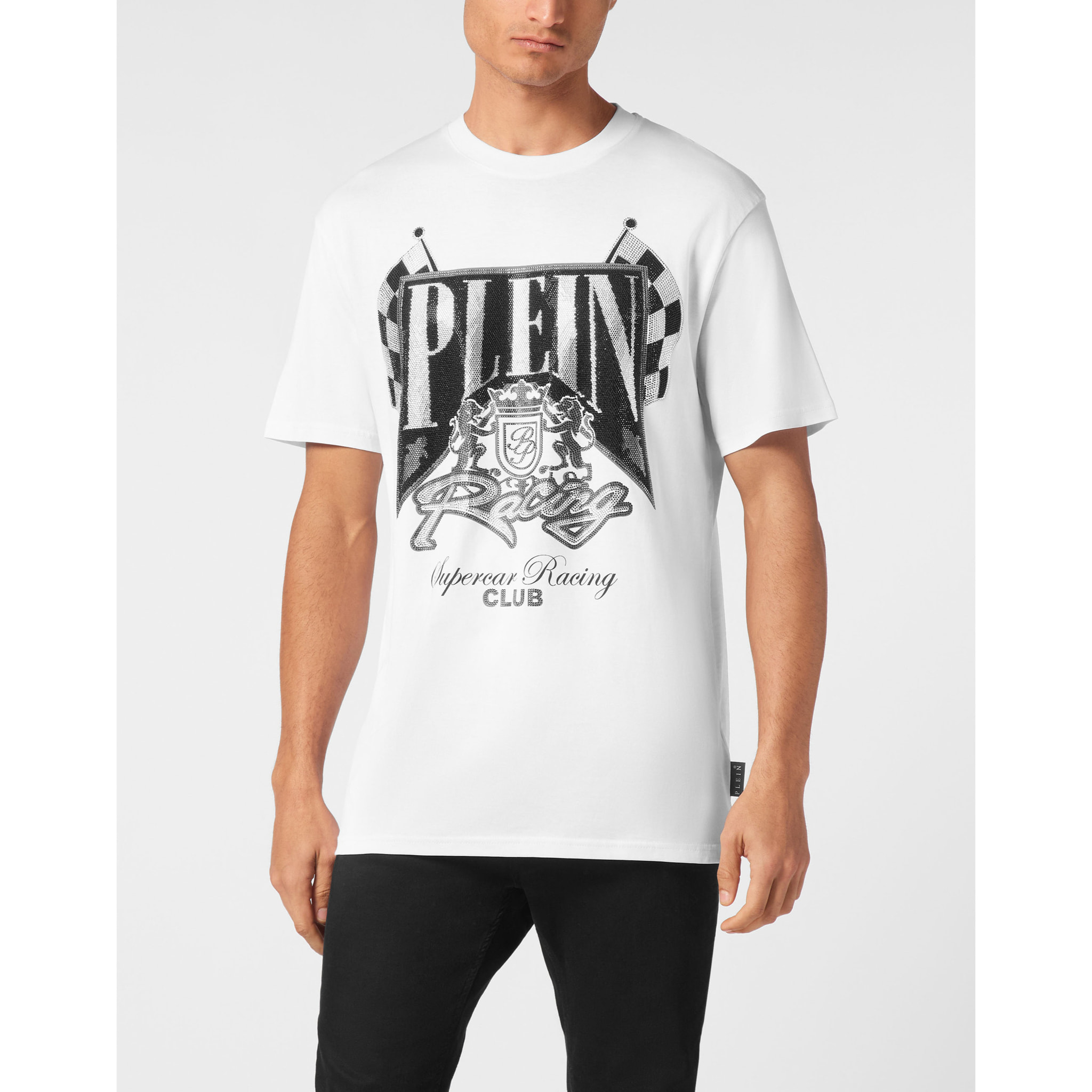 PHILIPP PLEIN Camiseta de cuello redondo y manga corta RACING
