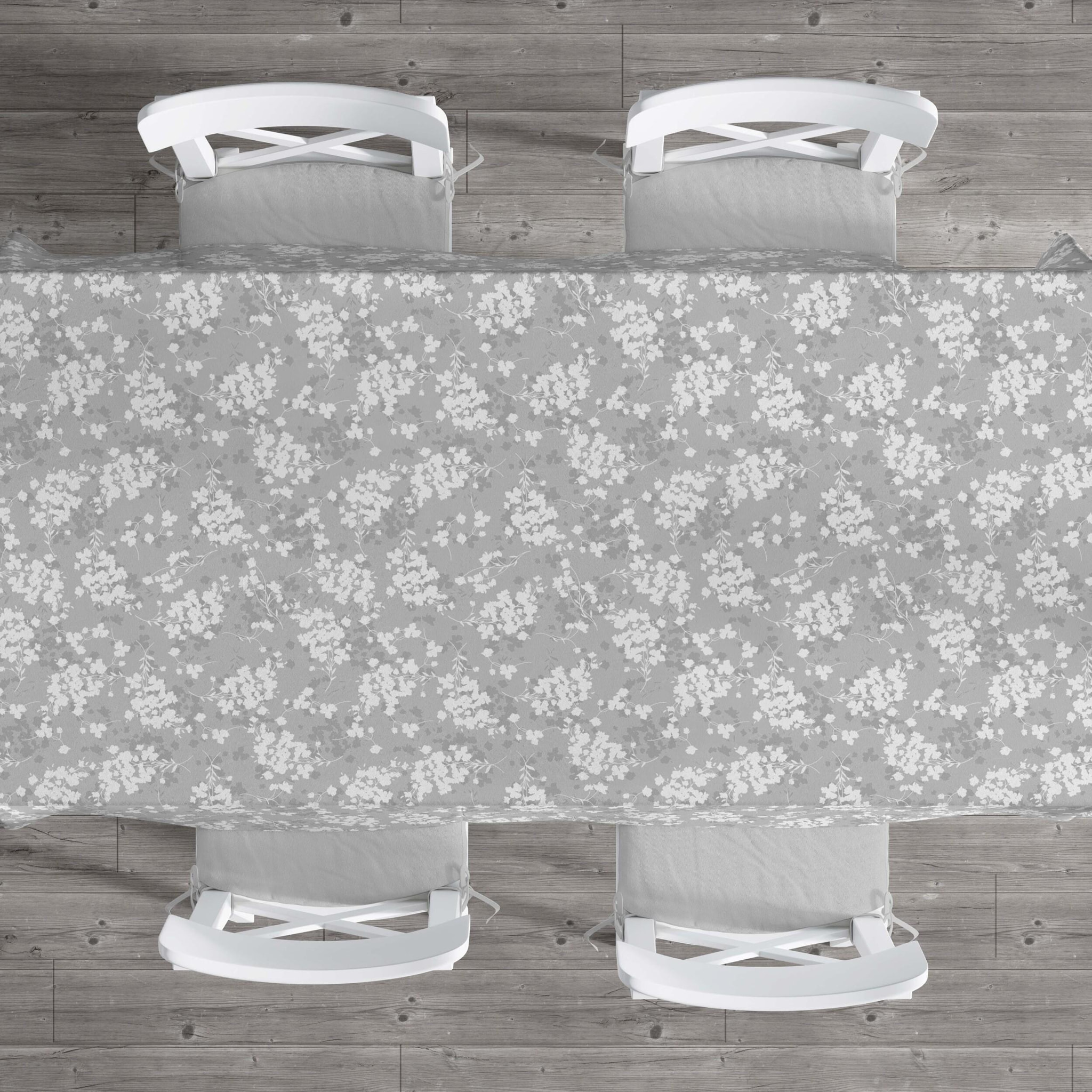 Mantel de Tela Estampado Antimanchas – Soft Leaves Gris