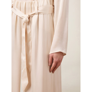 Oltre - Pantalones palazzo con fajín - Blanco