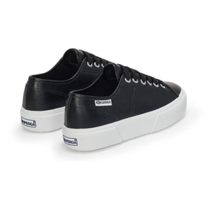 Scarpe da donna Superga Nero 3740 Platform Vegan Tumbled Material Leggera