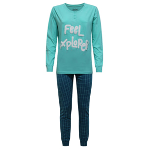 Pigiama da Donna lungo ORONERO 100% Cotone Art. 153 Tropical