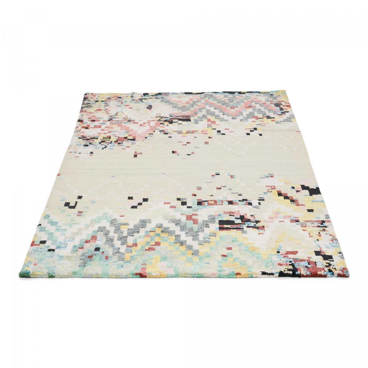 Tapis salon et chambre tissé en laine motif abstrait LURA