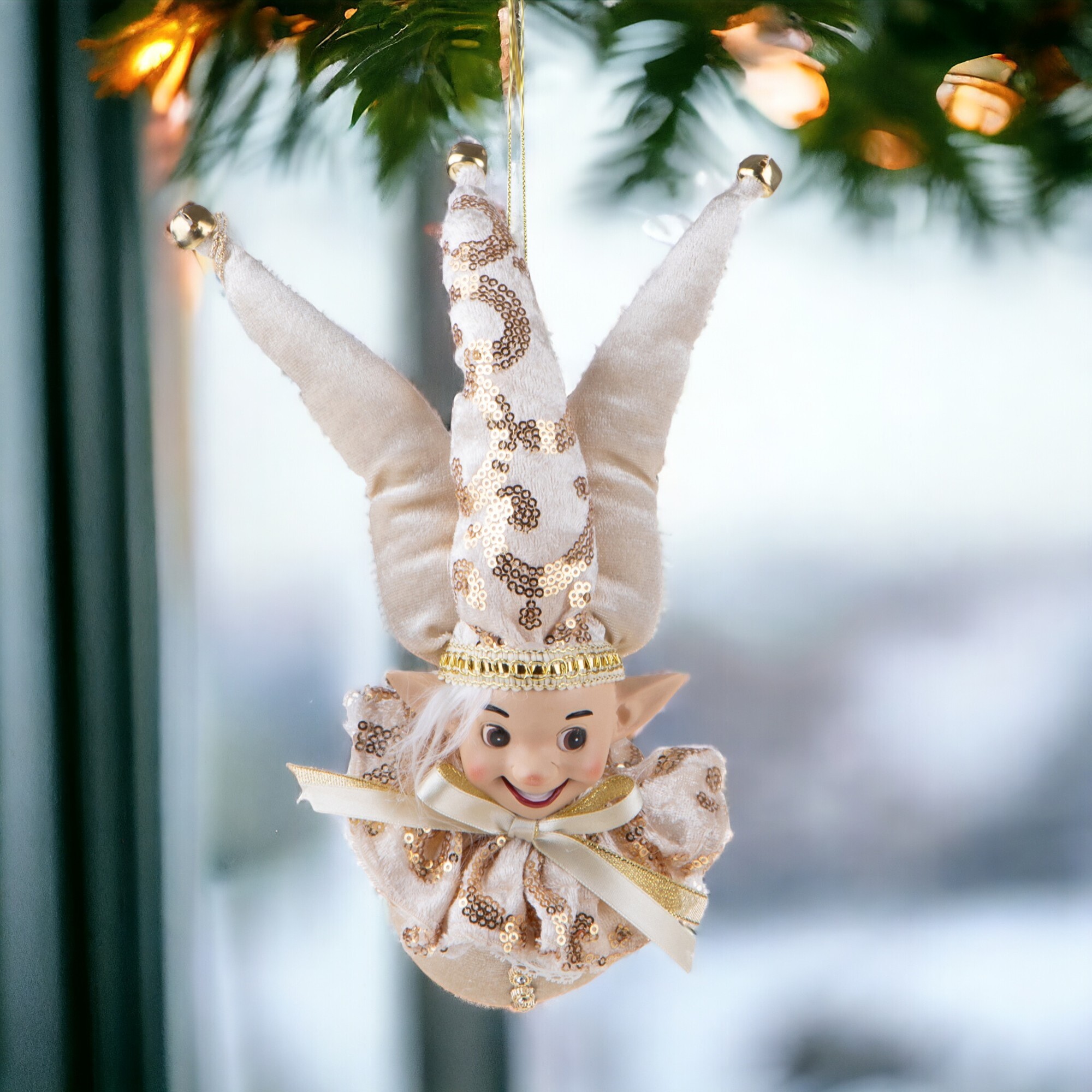 Elfo sopra sfera - Pezzi 3 - 18xH30x10cm - Bianchi Dino SpA