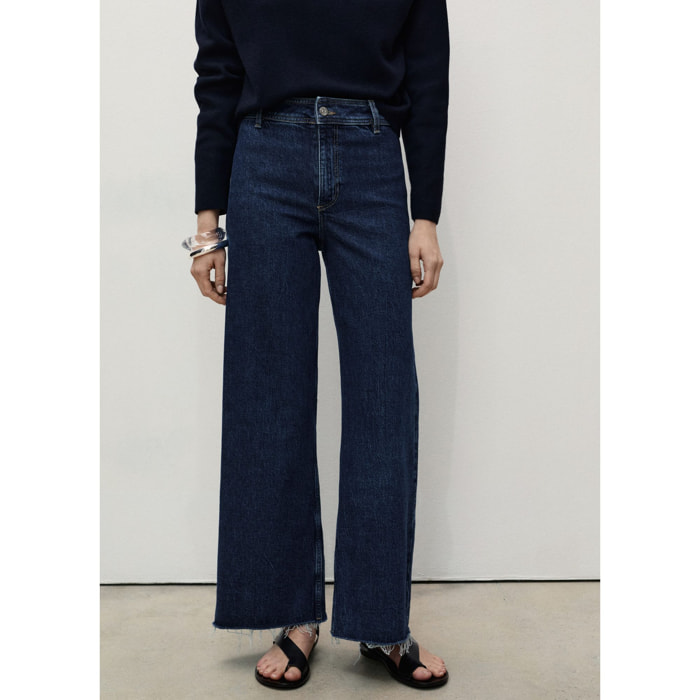 Jeans Catherin culotte tiro alto Catherin - azul marino