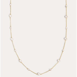 Collar Pearl & Pearls Plata Baño Oro